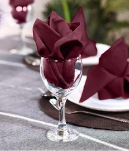 20 inch Burgundy vải bữa ăn tối Khăn ăn mềm có thể giặt và tái sử dụng bảng quay Khăn ăn cho kỳ nghỉ bữa ăn tối bên đám cưới - Product Image 2