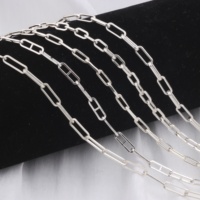 Chaîne de câble allongée rectangle multi-tailles pour le choix S925 chaîne à maillons croisés en argent Sterling pour la fabrication de colliers à faire soi-même