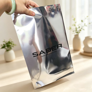Mirror Silver Metallic Self Adhesive Plastic Mailer Shipping Bag Custom Logo Printing Packaging Bags with Reflective Aluminum - Product Image 1