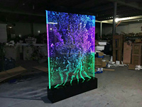 Fontaine Murale Cascade à Bulles Acrylique Décorative de Salon Intérieur Artificielle avec Lumières LED en Gros