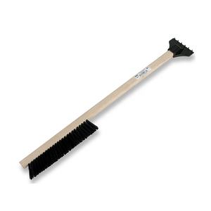Wooden Long Handle <strong>Power</strong> Bristle <strong>Snow</strong> <strong>Brush</strong> <strong>with</strong> <strong>Ice</strong> <strong>Scraper</strong> - Product Image 1