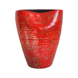 Jarrón de cerámica esmaltado rojo Arreglo de flores irregulares Vese Florero hidropónico Florero artístico de escritorio Floreros secos - Product Image 5