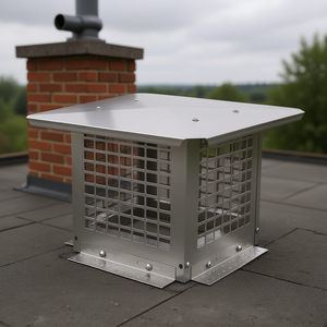 D0100H53LAX Tapa de chimenea de 9 x 9 pulgadas, cubierta de malla de acero inoxidable 304 para conducto de humos, accesorio para chimenea, diseño industrial, independiente - Product Image 2