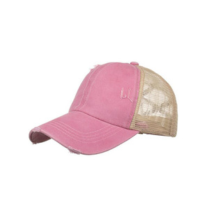 Gorra de béisbol personalizada con cola de caballo al por mayor, gorras de Pony de camionero desordenadas, gorras de béisbol ajustables lisas, gorras de bola - Product Image 5