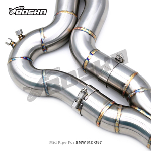 ท่อไอเสียกลาง Boska แบบเดี่ยว ความยาวเท่ากัน สำหรับ BMW M3/M4 G80/G82/G83 3.0T ปี 2021-2025 รุ่น SS304 ขนาด 3 ถึง 4 นิ้ว ท่อขนาดใหญ่ สำหรับ OPF - Product Image 3