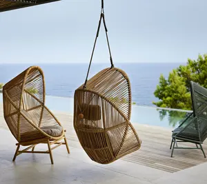 Balançoires de patio en aluminium pour l'extérieur Chaises suspendues Balançoire en osier et en rotin Chaise suspendue pour balcon et loisirs