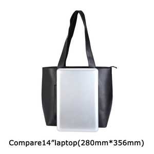 Personnalisé Grand <span class=keywords><strong>Noir</strong></span> Doux En Cuir Véritable Sac À Main En Cuir Véritable Fourre-Tout Sac - Product Image 4