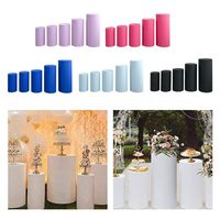 Présentoirs de Buffet Table Cube en Mélaminé et Verre, Grands Étagères pour Aliments en Acrylique Rouge, Or, Noir, Blanc