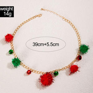 C & J Yanye สร้อยคอแฟชั่นประดับกระดูกไหปลาร้าสีแดงและสีเขียวหลากสีสันสำหรับคริสต์มาสสร้อยคอสำหรับผู้หญิง - Product Image 4