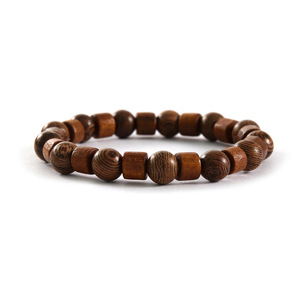 Wooden <b>Bead</b> <b>Bracelet</b> Geometric Shape Unisex Gift Jewelry Elastic Rope <b>Bracelet</b> - Product Image 1