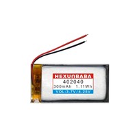 3.7V 300mAh 402040 2 kabel baterai Li-Ion Ion polimer untuk TWS MP3 DVD GPS penyimpan daya L008