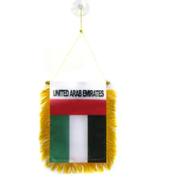 Kualitas tinggi sisi ganda dicetak Uni Emirat Arab bendera UEA jendela mobil Pennant gantung