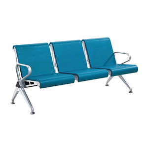 Silla de espera Prosperous Seat PU de 3 plazas con estructura de acero y reposabrazos para sala de espera de hospital - Product Image 4