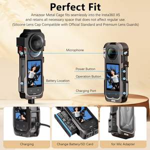 Estuche Protector Universal de Aluminio Amazear para Insta360 X5 con Desmontaje Rápido, Acceso Completo a los Botones y Protector de Lente de Silicona - Product Image 3