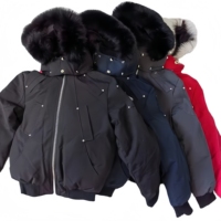 Manteau d'hiver pour homme LXF Custom Moose 2026, capuche en fourrure de renard, bomber en duvet de haute qualité