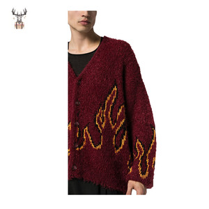 Fábrica al por mayor V Neck <span class=keywords><strong>Oversize</strong></span> suéter de los hombres adultos de punto <span class=keywords><strong>Cardigan</strong></span> - Product Image 5