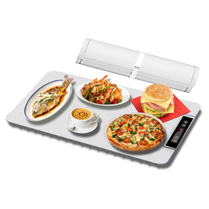 <span class=keywords><strong>Plaque</strong></span> chauffante électrique portable en silicone avec contrôle tactile, 10 niveaux de température, minuterie 12h pour fêtes, buffets et plats à réchaud - Product Image 1