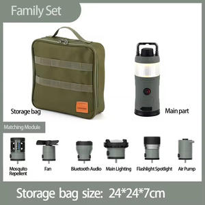 Ventilateur anti-moustiques, lampe torche audio, éclairage focalisé, lampe de camping multifonctionnelle, batterie 5000AH - Product Image 3