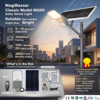 Lampadaire solaire haute efficacité MG90 400W IP67 pour extérieur, route, parc, jardin, allée, autoroute, éclairage à température de couleur réglable