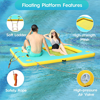 Plateforme flottante gonflable sur mesure en Drop Stitch, île aquatique rigide, vente en gros, bateau en PVC, capacité 100-500 kg, <5 passagers