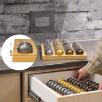 Tiroir de rangement pour capsules de café en bambou, organiseur pliable de haute qualité en bambou pour la cuisine, la maison et le bureau