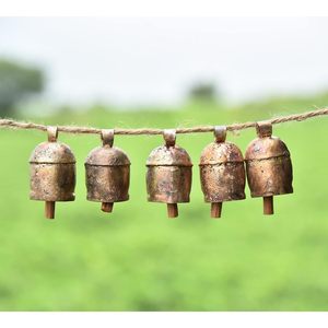 5pcs Rustic Gold 2-Inch Metal <b>Cow</b> <b>Bells</b> Boho Vintage Decor Wind Chime <b>Bell</b> Ornaments Christmas Jingle <b>Bells</b> for Crafts - Product Image 1