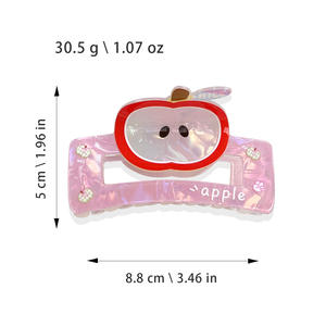 กิ๊บติดผมอะคริลิคใสรูปผลไม้แตงโมกีวีเลมอนน่ารัก ขนาดใหญ่ สำหรับผู้หญิง ดีไซน์เรขาคณิตแบบใหม่ - Product Image 4