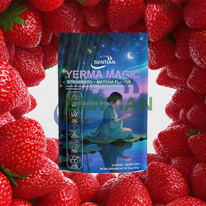 Poudre de thé Yerba Mate magique de fabrication OEM, probiotique, champignon crinière de lion, <span class=keywords><strong>L</strong></span>-théanine, saveur matcha fraise - Product Image 3