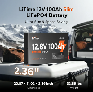 LiTime自動車グレード<span class=keywords><strong>12V</strong></span> 100AhスリムLiFePO4バッテリースマート低温度保護リチウムイオン電池パック - Product Image 3