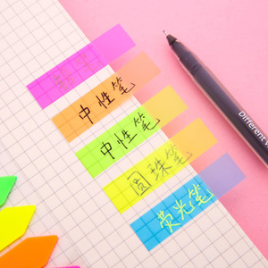 Onglets autocollants fluorescents réutilisables en PET, marqueurs créatifs pour étudiants, index de mémo, autocollants de rappel, approvisionnement direct usine - Product Image 4