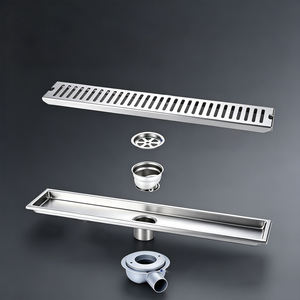 Drain de sol linéaire de <span class=keywords><strong>douche</strong></span> d'hôtel centrale rectangulaire en acier inoxydable 304 argenté brossé commercial - Product Image 5