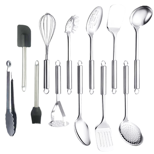 Basic Wholesale 12-Piece SS430 Stainless Steel Dishwasher Safe Non-Stick Kitchen <b>Utensil</b> Set - Product Image 1