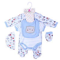 Ensemble Cadeau Body 100% Coton pour Filles et Garçons, 5 Pièces, Mignons Motifs Animaux, Grenouillère Boutique, Vêtements Bébé Naissance pour 0-3 Mois