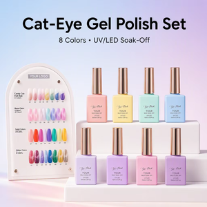 Missgel 2026 Hema&TPO Free Cat Eye Series Smalto Gel UV Magnetico Glitterato <span class=keywords><strong>Kit</strong></span> Fai da Te 8 Colori Set Gel Cat Eye Senza Hema - Product Image 1