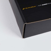 Boîtes en papier noir mat de luxe avec logo en feuille d'or personnalisé Boîte d'expédition en carton ondulé Boîte d'emballage postal en carton Chapeaux