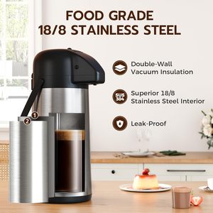 Termo de Acero Inoxidable Aislado de 102 oz con Bomba de 24 Horas, Jarra para Café, Dispensador de Cacao, Botella de Vacío para Bebidas Calientes, Ideal para Fiestas y Campamentos - Product Image 4