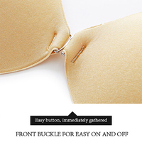 Éponge respirante fermeture avant forme de mangue Invisible dos nu Push up adhésif soutien-gorge de mariage pour vêtements sans bretelles saison d'été