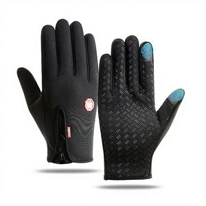 Guantes de Invierno con Cremallera, Transpirables, Impermeables, de Poliéster, con Textura en las Puntas de los Dedos, para Ciclismo, Esquí, Unisex, Gruesos y Cálidos - Product Image 1