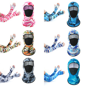 Cycling Arm Sleeves With Face Mask UV Protection Ice Silk Quick Dry Breathable Mesh Outdoor Sun Protection Unisex Adult - Product Image 3