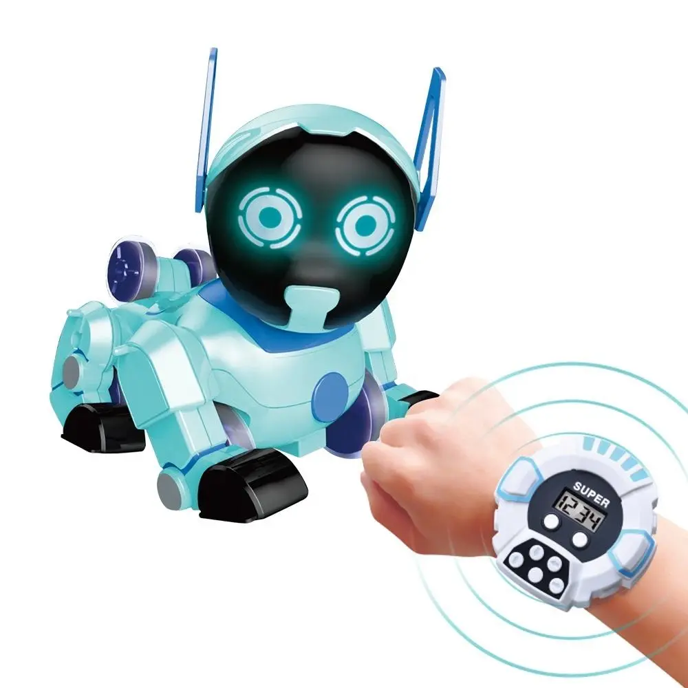 男の子ギフト充電式スマートフリップスタントロール子犬リモートドッグロボットウォッチ子供用おもちゃロボットを制御