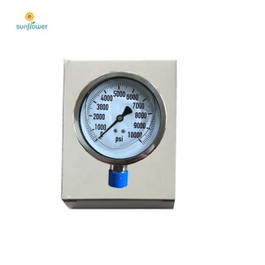 Medidor de presión de 63mm con soporte de fondo de disco húmedo relleno de glicerina con caja de acero inoxidable y ventana de policarbonato transparente - Product Image 4