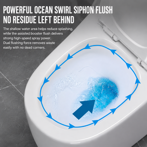 Inodoro Moderno de Cerámica con Tanque de Agua Empotrado en <span class=keywords><strong>la</strong></span> Pared, Doble Descarga, Ecológico, Ahorro de Agua, Funcionamiento Silencioso, Anti-Olores - Product Image 4