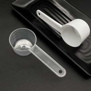 Cucharas Medidoras de Plástico de 20g 40ml para Polvos de Creatina, Recetas de Cocina, Material PP de Grado Alimenticio, Blanco Transparente - Product Image 3