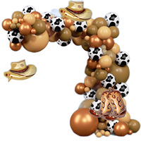 Nouveau Western Cowboy Ballon Set 4 Grandes Bottes De Couleur Rétro Chapeau Épais Ballons En Feuille D'aluminium
