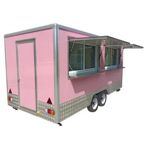 Quality popcorn food truck for sale waffle crepe hot dog outdoor service food trailer with personal design for sale