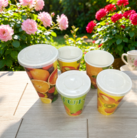 10/16oz Custom Design Enkelwandige Wegwerp Fruit Sap Drankjes Papieren Bekers Dubbele PE Coating Koude Dranken To-go Vasos Polipapel