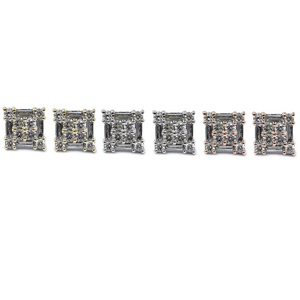 Bijoux fins véritable Top qualité 18k solide or blanc véritable diamant forme carrée boucles d'oreilles simples pour femme - Product Image 4