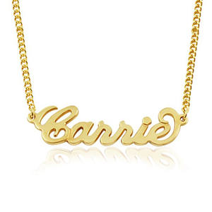 <span class=keywords><strong>Collana</strong></span> Personalizzata in <span class=keywords><strong>Oro</strong></span> 18 <span class=keywords><strong>Carati</strong></span> con Ciondolo Nome in Acciaio Inossidabile, Stile Popolare per Lei - Product Image 1