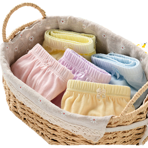 กางเกงชั้นในสตรีสีพื้นพร้อมโบว์สวมใส่สบาย - Product Image 1