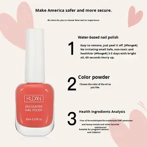 Juego de Esmalte de <span class=keywords><strong>Uñas</strong></span> a Base de Agua de Alta Calidad KUDAN al por Mayor |   40 Colores |   Sin Horneado, Desprendible y de Secado Rápido |   Macaron Transparente Inodoro - Product Image 6